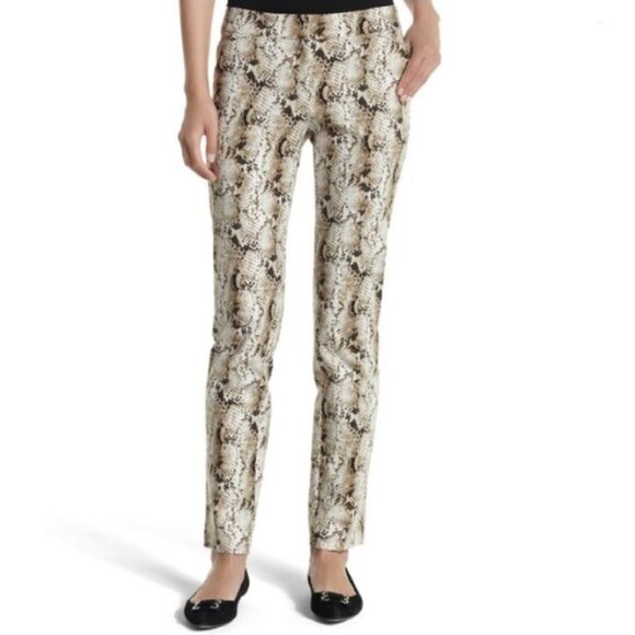 White House Black Market Snake Print Tapered Ankle City Pants Size 6 R - Picture 1 of 11